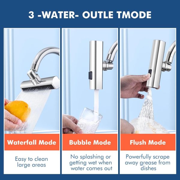 Multifunctional Waterfall Faucet 4-Mode Splash-Proof Sink Tap Adapter