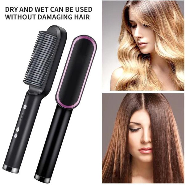 HQT-909B Electric Hair Straightening Brush – Professional, Random Color