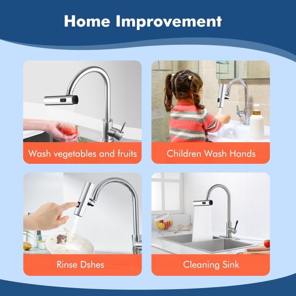 Multifunctional Waterfall Faucet 4-Mode Splash-Proof Sink Tap Adapter