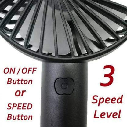 Portable USB Rechargeable Mini Fan | 3-Speed Handheld Cooling Fan