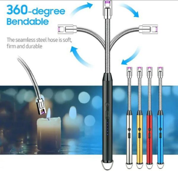 Arc USB Lighter | Windproof Flameless | LED Display | 360° Rotating Head