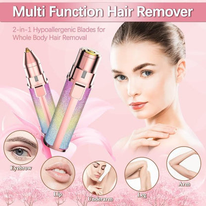2-in-1 Electric Eyebrow & Facial Hair Remover Trimmer for Women, Rechargeable