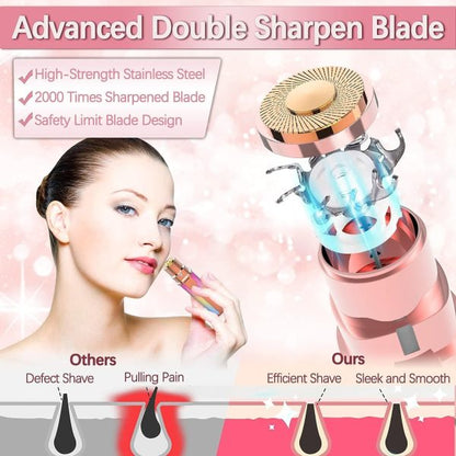 2-in-1 Electric Eyebrow & Facial Hair Remover Trimmer for Women, Rechargeable
